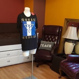 Guess medium blue and black t-shirt top